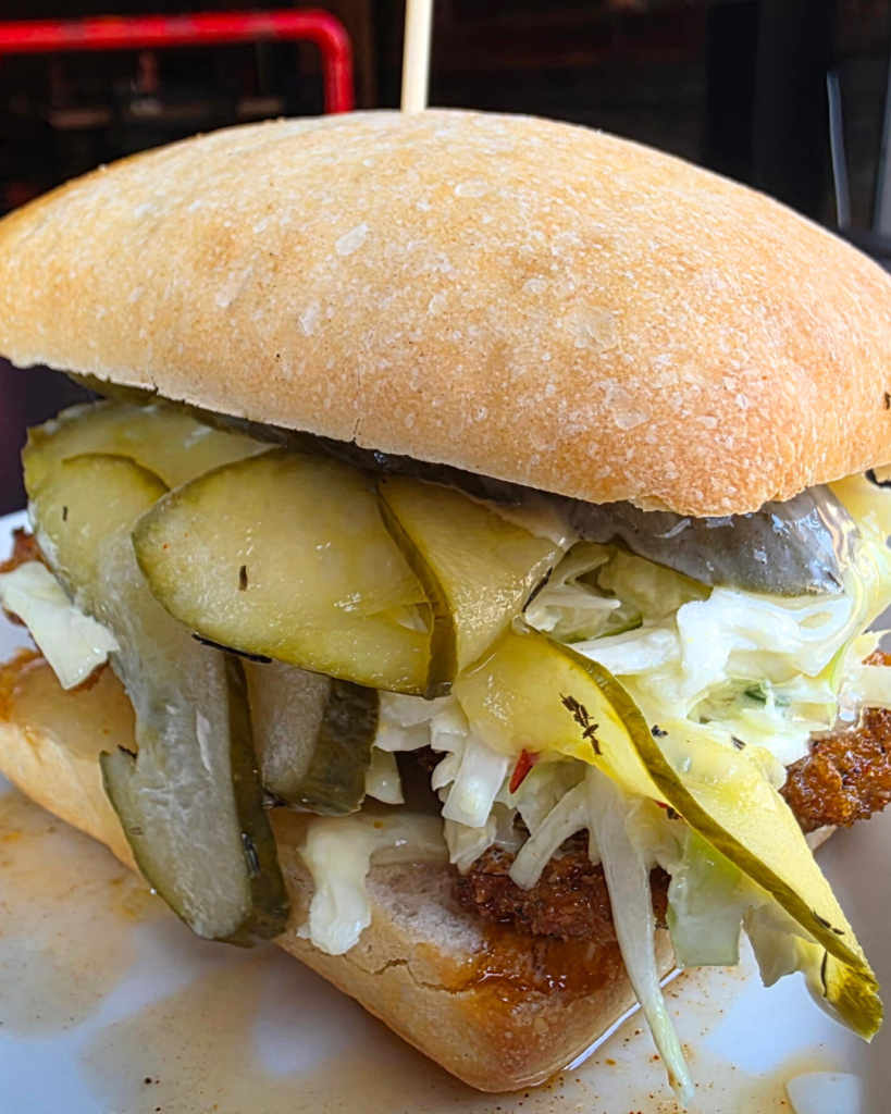 Hot Fried Pork Chop Sandwich