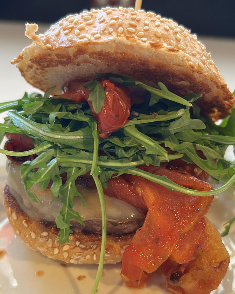 Roasted Tomato Marmalade Burger at Players Retreat