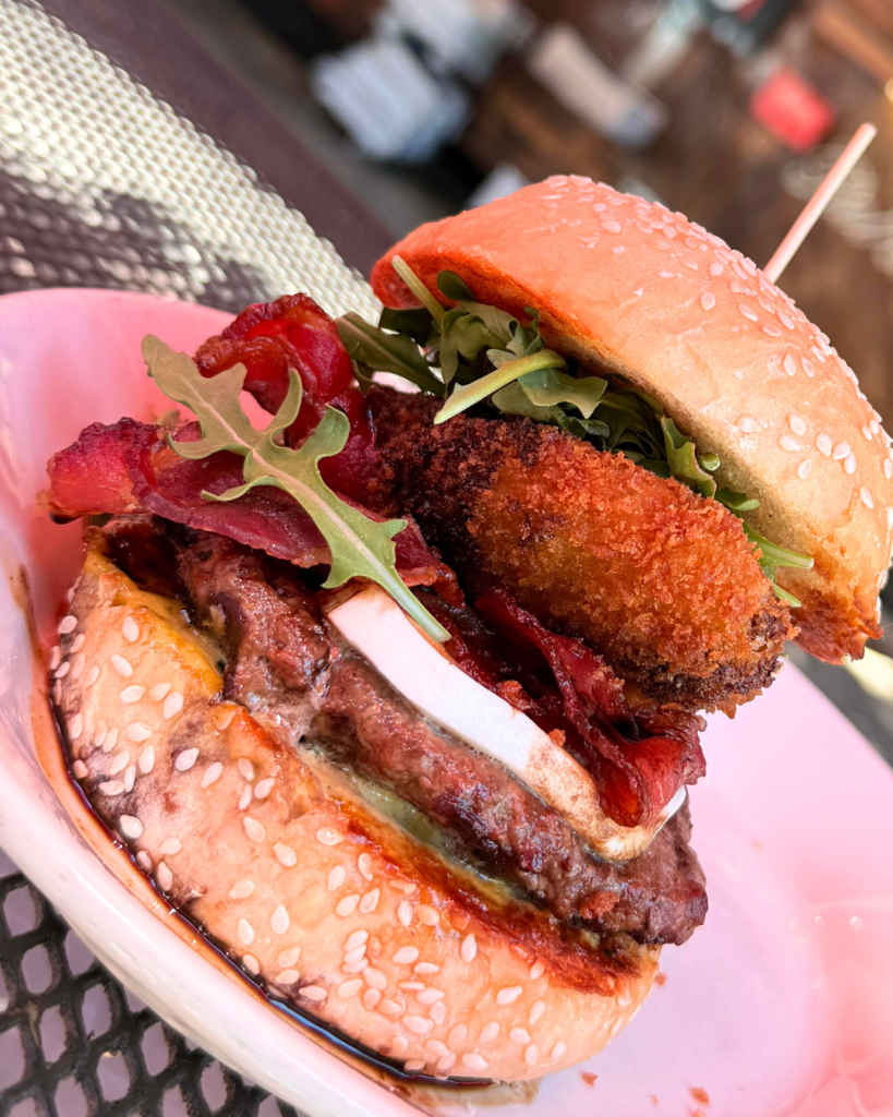 Fried Green Tomato Caprese Burger